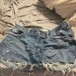 Abercrombie & Fitch Distressed Blue Denim Cutoff Shorts